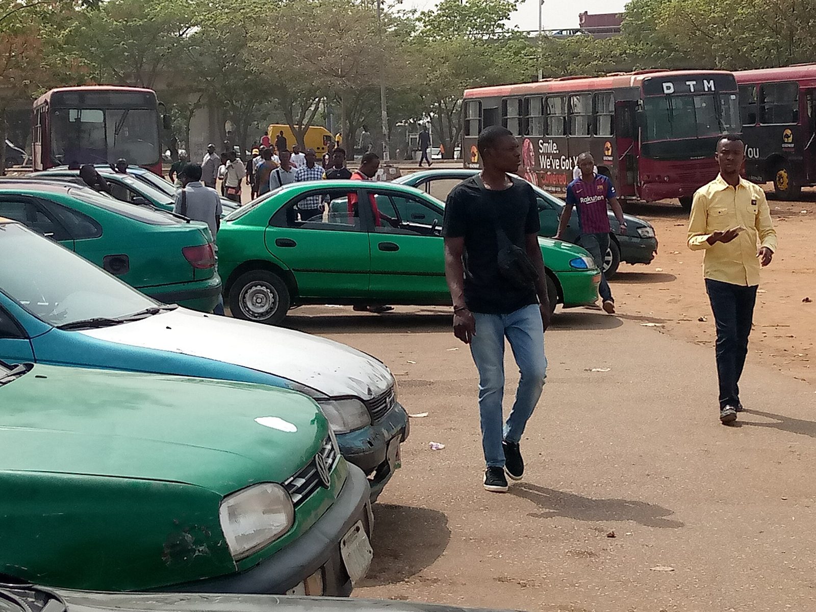 Taxis at a busy Abuja junction