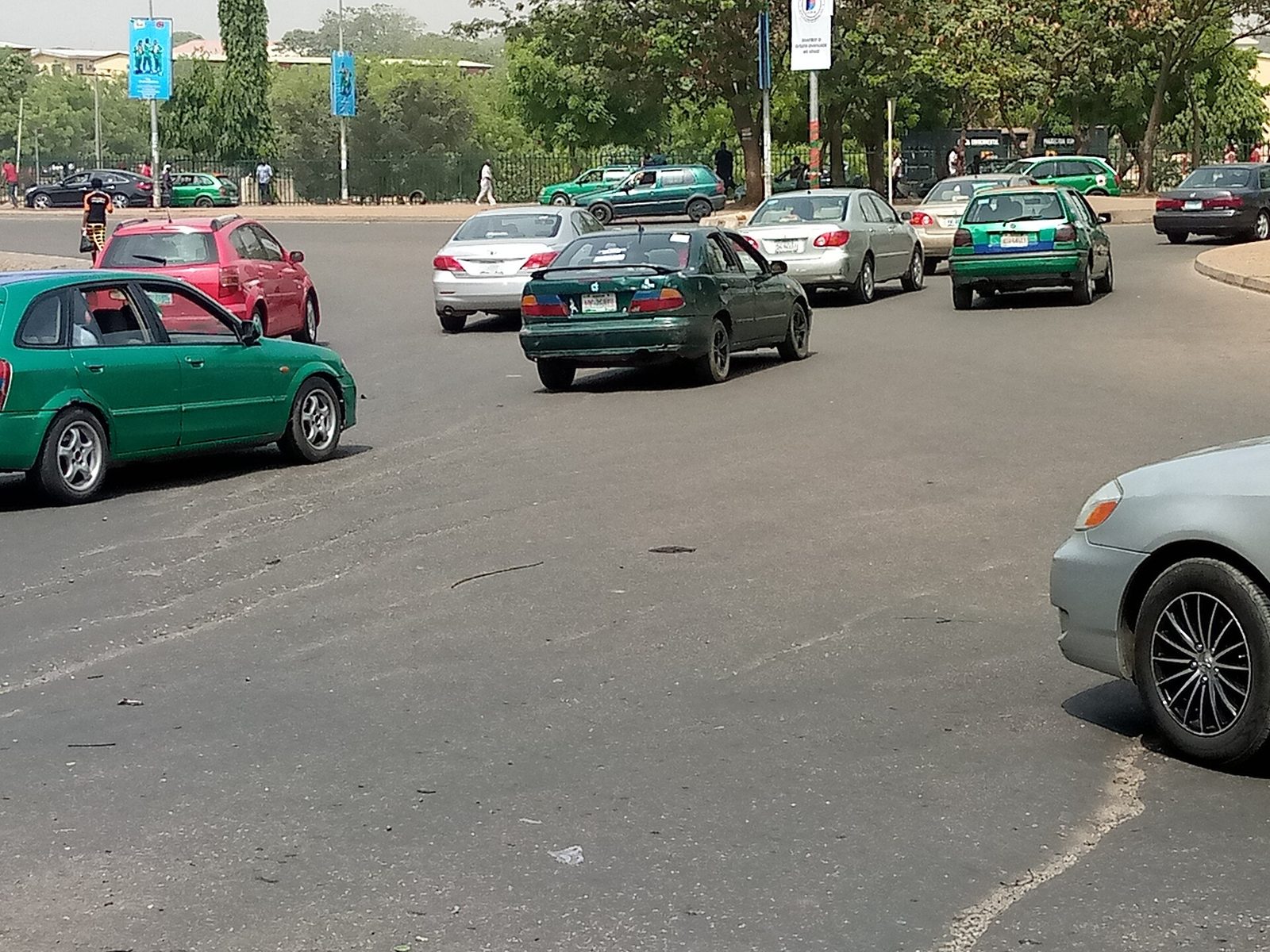 Taxis on an Abuja road
